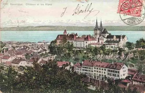 AK / Ansichtskarte Neuchatel NE Chateau et les Alpes