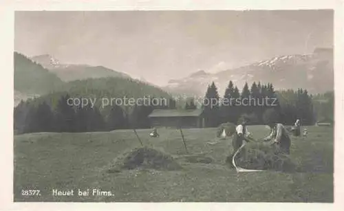 AK / Ansichtskarte Flims GR Heuernte