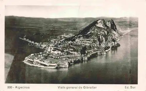 AK / Ansichtskarte Algeciras Cadiz Andalucia ES Vista aerea general de Gibraltar