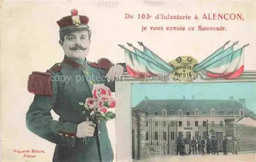 AK / Ansichtskarte Alencon 61 Orne Souvenir du 103e d'Infanterie Caserne Militaire