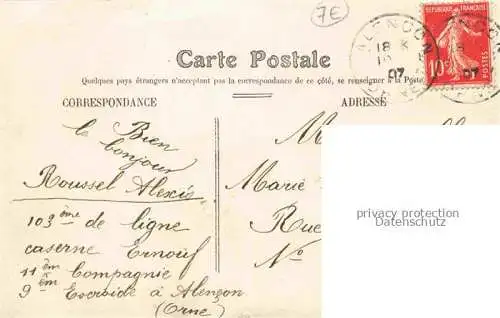 AK / Ansichtskarte Alencon 61 Orne Souvenir du 103e d'Infanterie Caserne Militaire