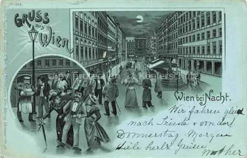 AK / Ansichtskarte WIEN AT Wien bei Nacht im Mondschein
