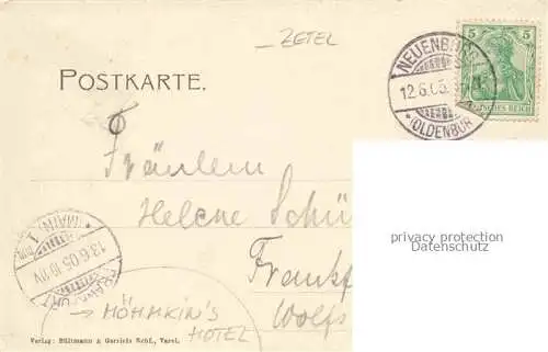 AK / Ansichtskarte Neuenburg Oldenburg Zetel Friesland Moehmking's Hotel Garten