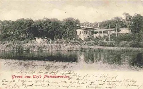 AK / Ansichtskarte Pichelswerder Insel Spandau BERLIN Café am Wasser