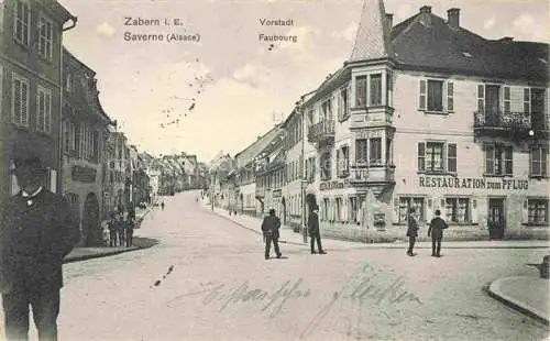 AK / Ansichtskarte Zabern Saverne Alsace 67 Bas-Rhin Vorstadt Restaurant zum Pflug Pruefstempel