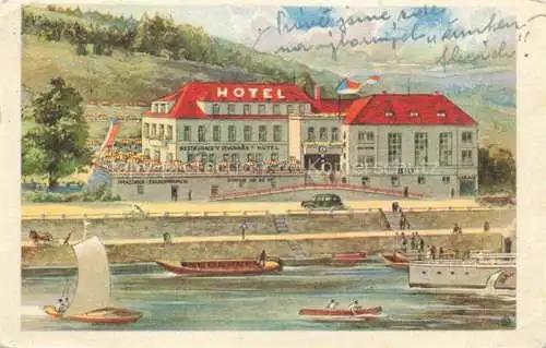 AK / Ansichtskarte Davle Dawle PRAHA Prag Prahy Prague Hotel Restaurant Pivovare Kuenstlerkarte