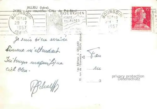 AK / Ansichtskarte Jallieu Bourgoin-Jallieu 38 Isere Les nouvelles Cités de Pré-Bénil vue aérienne