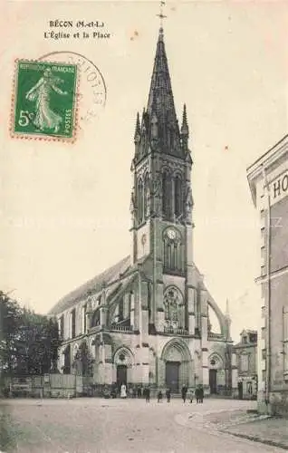 AK / Ansichtskarte BECON-LES-BRUYERES Nanterre 92 Hauts-de-Seine Eglise et la Place