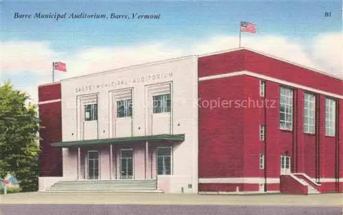 AK / Ansichtskarte Barre Vermont USA Municipal Auditorium