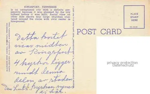AK / Ansichtskarte Kingsport Aerial view with civic center