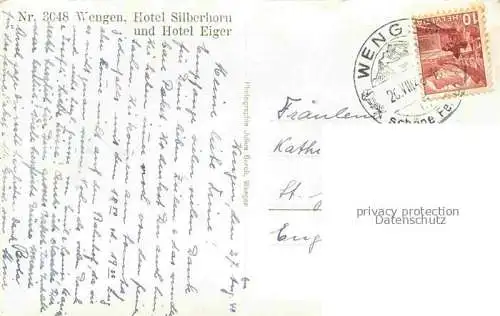 AK / Ansichtskarte Wengen  BE Hotel Silberhorn und Hotel Eiger