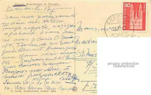 AK / Ansichtskarte Greppen LUZERN LZ Hotel Pension St Wendelin Fahrgastschiff