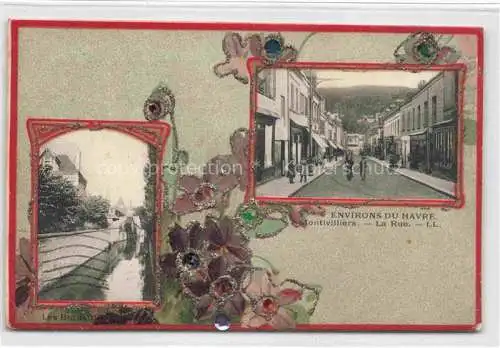 AK / Ansichtskarte Montivilliers LE HAVRE 76 Seine-Maritime La Rue Les Bords Bilderrahmen