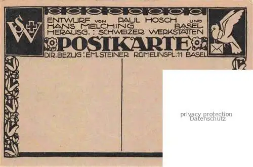 AK / Ansichtskarte FRIBOURG  FR Wappen Entwurf von Paul Hosch und Hans Melching Schweizer Werkstaetten