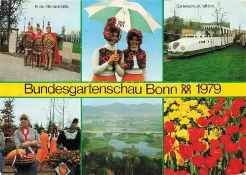 AK / Ansichtskarte BUGA Bundesgartenschau Bonn Regenschirm Kleinbahn