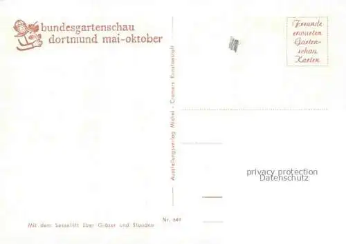 AK / Ansichtskarte BUGA Bundesgartenschau Dortmund Sessellift Graeser Stauben Rosen 