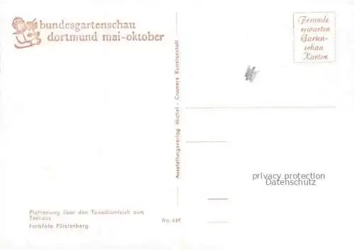 AK / Ansichtskarte BUGA Bundesgartenschau Dortmund Plattenweg Taxodiumteich Teehaus 