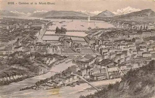 AK / Ansichtskarte GENEVE Genf GE et le Mont Blanc
