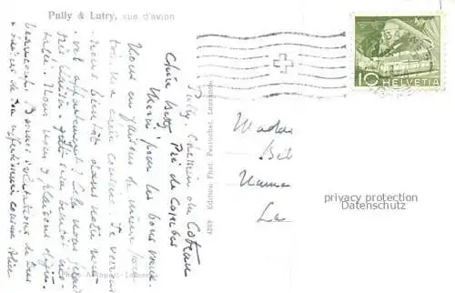AK / Ansichtskarte Pully Lausanne VD et Lutry Vue aerienne