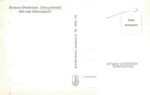 AK / Ansichtskarte Oberglottertal Glottertal BW Kurhaus Glotterbad im Schwarzwald