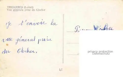 AK / Ansichtskarte Trigueres Montargis 45 Loiret Vue générale prise du Clocher