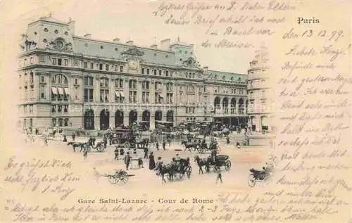 AK / Ansichtskarte PARIS 75 Gare Saint Lazare Cour de Rome