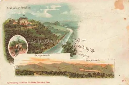 AK / Ansichtskarte Koenigswinter Hotel auf dem Petersberg Panorama Gebirgsaussicht Kuenstlerkarte Deutsche Reichspost