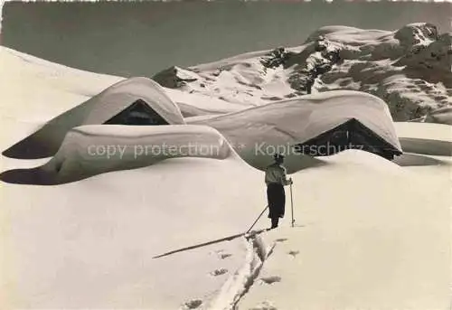 AK / Ansichtskarte Truebsee Engelberg OW Truebsee Abfahrt Verschneite Alp mit Titlis