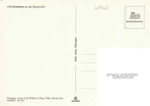 AK / Ansichtskarte Bensheim Bergstrasse Fliegeraufnahme