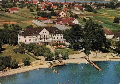 AK / Ansichtskarte Insel Reichenau Bodensee Strandhotel Loechnerhaus Fliegeraufnahme