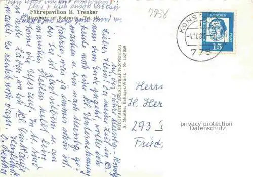 AK / Ansichtskarte MEERSBURG Bodensee BW Faehrepavillon Trenker