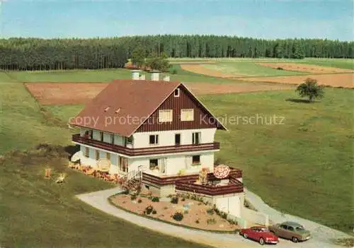 AK / Ansichtskarte Buchenberg Koenigsfeld Schwarzwald Ausflugsgaststaette Schappel Stube Fliegeraufnahme