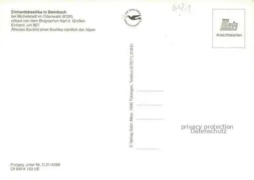 AK / Ansichtskarte Steinbach Michelstadt Einhardsbasilika Fliegeraufnahme