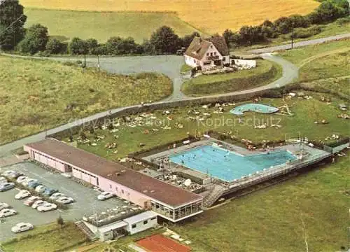 AK / Ansichtskarte Hochwaldhausen Grebenhain Hessen Gasthaus Zur schoenen Aussicht Fliegeraufnahme