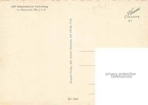 AK / Ansichtskarte Rothenberg Odenwald Hessen Fliegeraufnahme