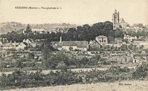 AK / Ansichtskarte Sezanne Epernay 51 Marne Vue générale Eglise