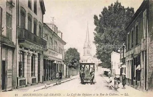 AK / Ansichtskarte Mourmelon-le-Grand 51 Marne Café des Officiers et Rue de Châlons