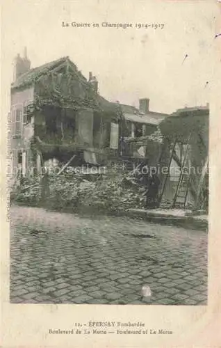 AK / Ansichtskarte Epernay 51 Marne Boulevard de la Marne bombardé Ruines Grande Guerre Truemmer 1. Weltkrieg