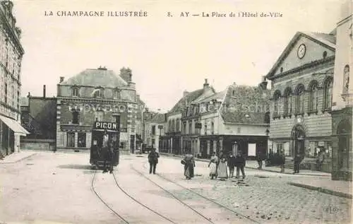 AK / Ansichtskarte Ay 51 Marne Place de l'Hôtel de Ville