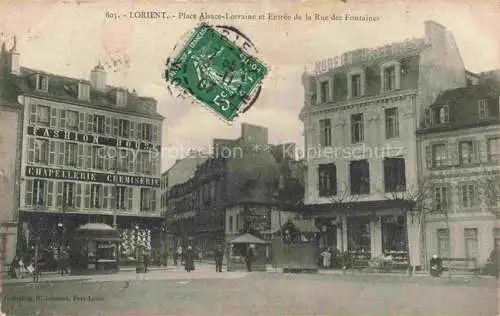 AK / Ansichtskarte LORIENT 56 Morbihan Place Alsace-Lorraine et entrée de la Rue des Fontaines