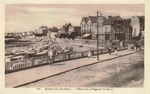 AK / Ansichtskarte QUIBERON Lorient 56 Morbihan Entrée de la plage et Port Maria