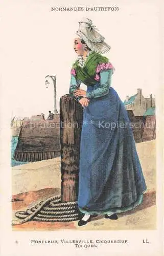 AK / Ansichtskarte HONFLEUR Lisieux 14 Calvados Normandes d'autrefois Costumes Villerville Criqueboeuf Tolques Trachten Kuenstlerkarte