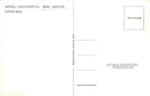 AK / Ansichtskarte Biel Bienne BE Hotel Continental Conti-Bar