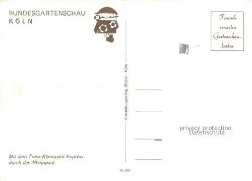 AK / Ansichtskarte BUGA Bundesgartenschau Koeln Trans Rheinpark Express