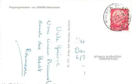 AK / Ansichtskarte SINGEN Hohentwiel Fliegeraufnahme