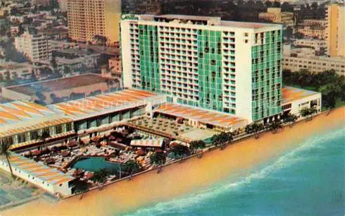 AK / Ansichtskarte Miami Beach Florida USA Carillon Hotel Beach Atlantic Ocean aerial view