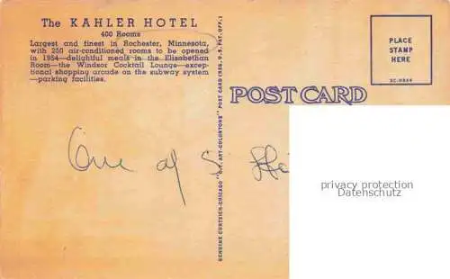AK / Ansichtskarte Rochester Minnesota USA Hotel Kahler Illustration