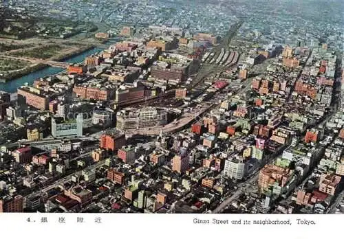 AK / Ansichtskarte Tokyo TOKIO Japan Ginza Street and its neighborhood aerial view