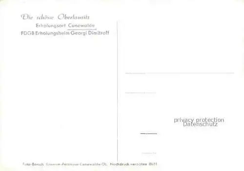 AK / Ansichtskarte Cunewalde Bautzen Sachsen FDGB Erholungsheim Georgi Dimitroff Erholungsort Oberlausitz