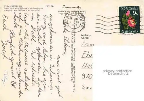 AK / Ansichtskarte JOHANNESBURG  Gauteng Southafrica RSA Aerial view with Hillbrow in the foreground